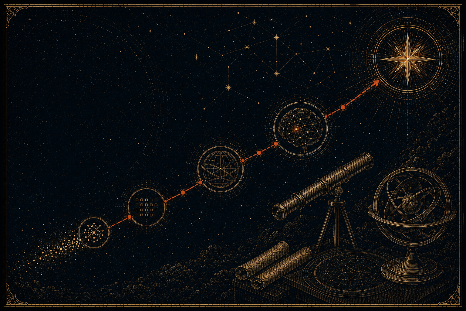 Hocus Data Intelligence map connecting business data, AI and machine-learning outputs to decisions